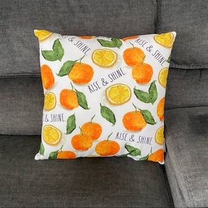 Rae Dunn Summer Orange Rise & Shine Throw Pillow